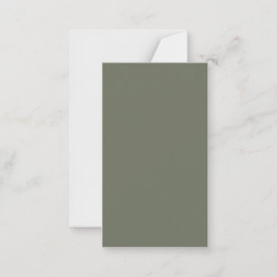 Modern Moss Green Flat Note Card – Customisable