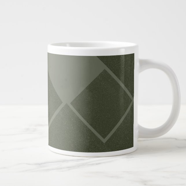 Modern Moss Green Geometric Mug (Right)