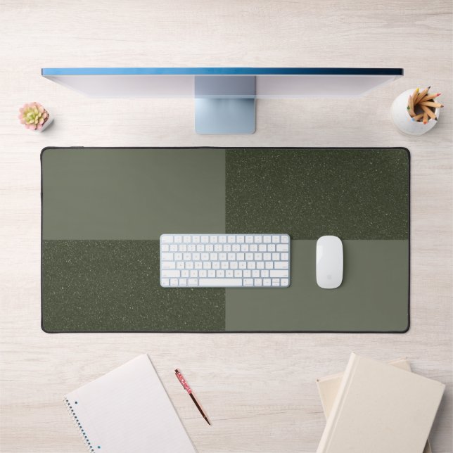 Modern Moss Green Grid Desk Mat – Customisable (Office 1)