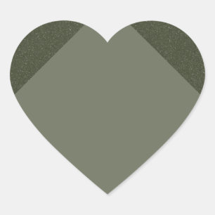 Modern Moss Green Heart Sticker