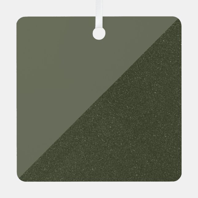 Modern Moss Green Holiday Ornament (Front)