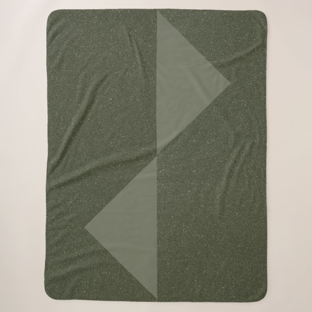 Modern Moss Green Sherpa Blanket –Custom Cosy Gift (Front)