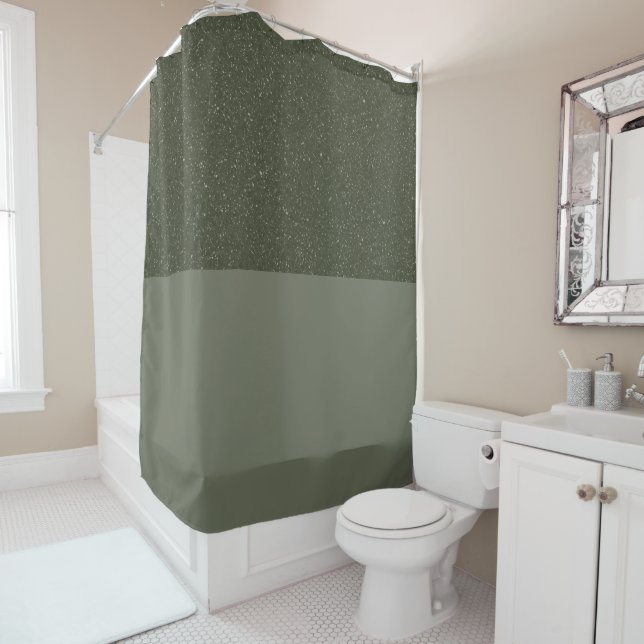 Modern Moss Green Shower Curtain Duo – Customise (In Situ)
