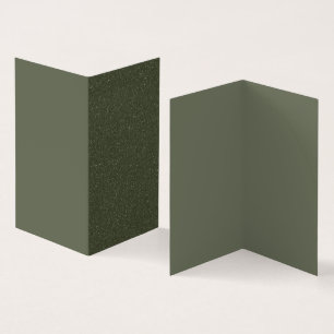 Modern Moss Green Split Folded Business Card