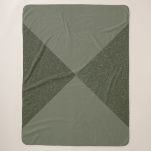 Modern Moss Green Split Sherpa Blanket
