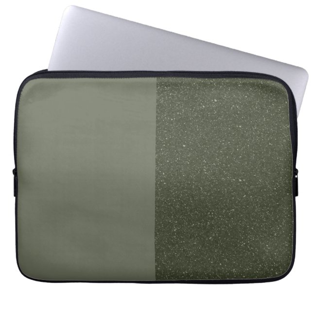 Modern Moss Green Textured Laptop Sleeve (Custom) (Front)