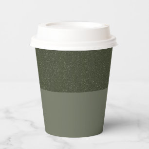 Modern Moss Green Textured Paper Cup – Customise