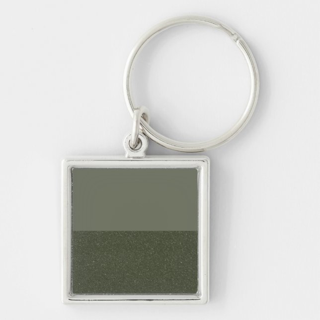 Modern Moss Green Two-Tone Keychain – Customisable (Front)