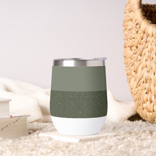 Modern Moss Green Two-Tone Tumbler – Customisable (Living Room)