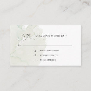 Modern Mossy Watercolor RSVP Enclosure Card