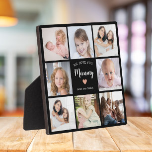 Modern Mother 8 Photo Collage Elegant Script Plaque