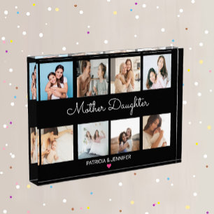 Modern Mother Daughter Calligraphy Photo Collage