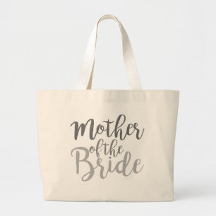 Modern Mother of The Bride Cursive Ombre Large Tote Bag