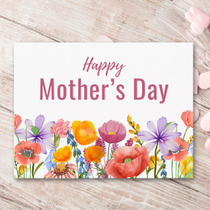 Modern Mother’s Day Mom Card - Floral Wildflowers