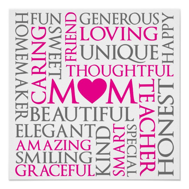 Modern Mother’s Day Word Art Poster (Front)