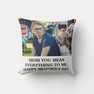 Modern mothers day photo mum you mean everything cushion