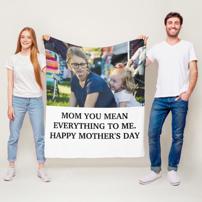 Modern mothers day photo mum you mean everything fleece blanket (In Situ)