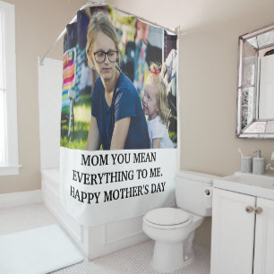 Modern mothers day photo mum you mean everything shower curtain