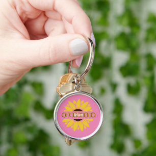 Modern Mother's Day Sunflower  Key Ring