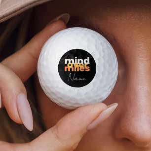 Modern Motivational Black And Orange Typography Golf Balls