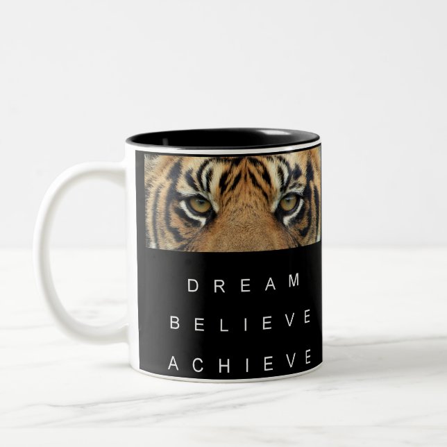 Modern Motivational Success Quote Template Two-Tone Coffee Mug (Left)