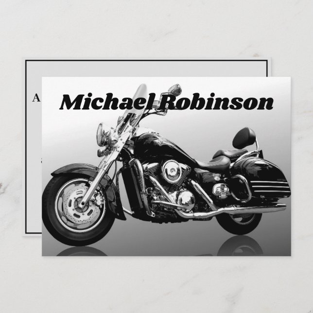 Modern Motorcycle Celebration of Life Invitation (Front/Back)