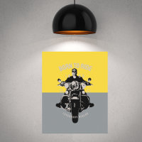 Modern Motorcycle Rider Colorblock Art