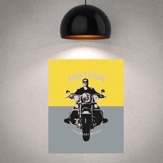 Modern Motorcycle Rider Colorblock Art Poster (Creator Uploaded)