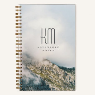 Modern Mountain Adventure Monogram (for men) Notebook
