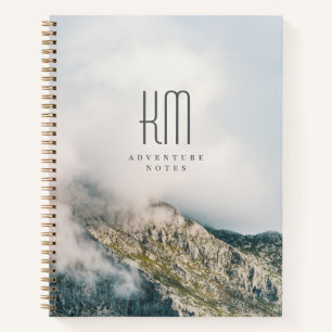 Modern Mountain Adventure Monogram (large) Notebook