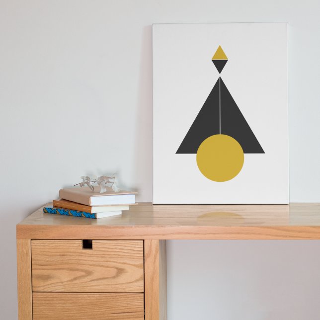 Modern Mountain Art Canvas Print (Mountain Mid Century Modern)