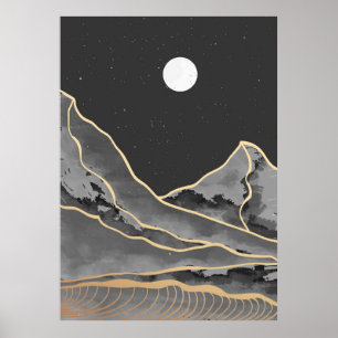 Modern mountain art poster