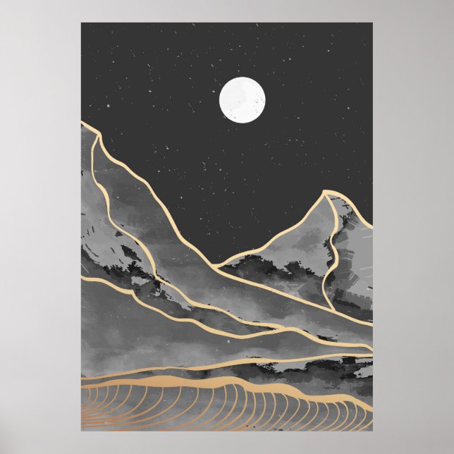 Modern mountain art poster (Front)