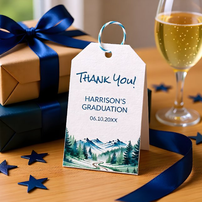 Modern Mountain Grad Party Gift Tags (Creator Uploaded)