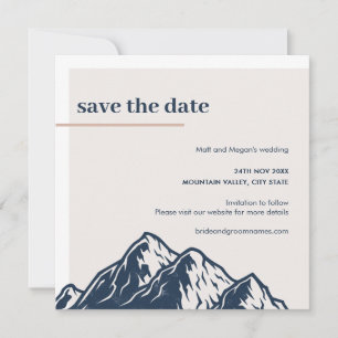 Modern Mountain Nature Outdoor Save the Date Invitation