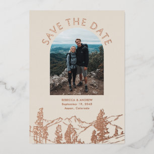 Modern Mountain Outdoors Wedding Save The Date