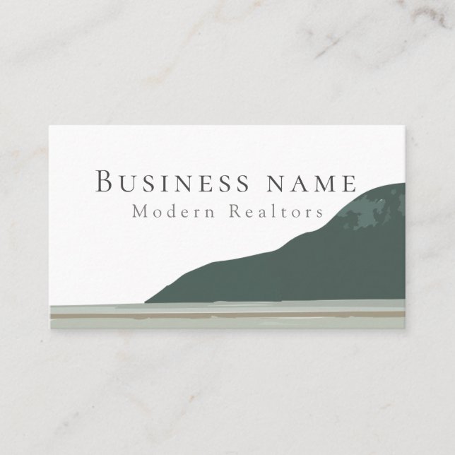 Modern Mountain Realtor Handmade Graphic Business  Card (Front)