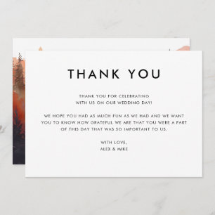 Modern Mountain Wedding Digital Thank You Card