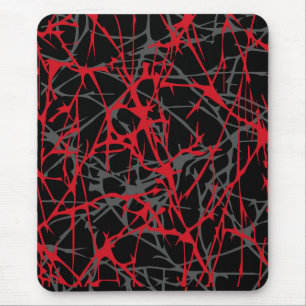 Modern mousepad, abstract, black, red, grey mouse pad