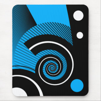 Modern mousepad, abstract, blau, white, black mouse pad