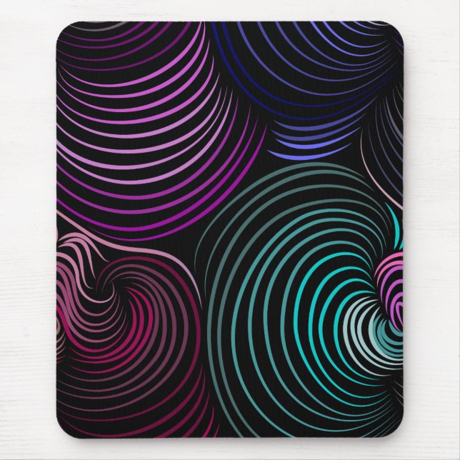 Modern mousepad, black, colourful mouse pad (Front)