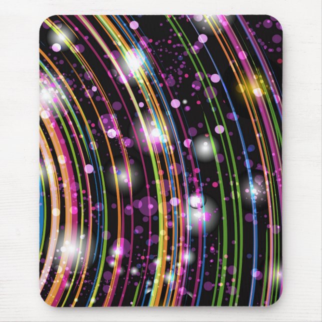 Modern mousepad, black, colourful mouse pad (Front)