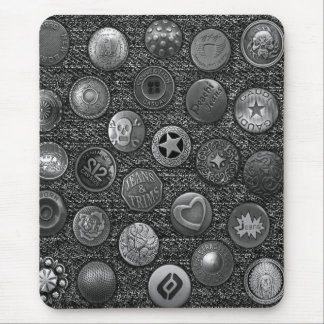 Modern mousepad, black jeans with buttons mouse pad