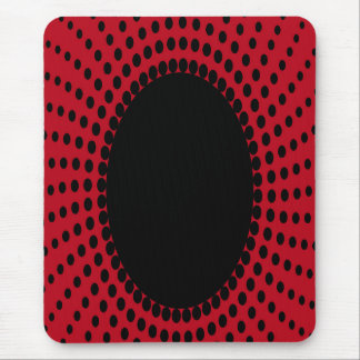 Modern mousepad, black, red, abstract, dots mouse pad