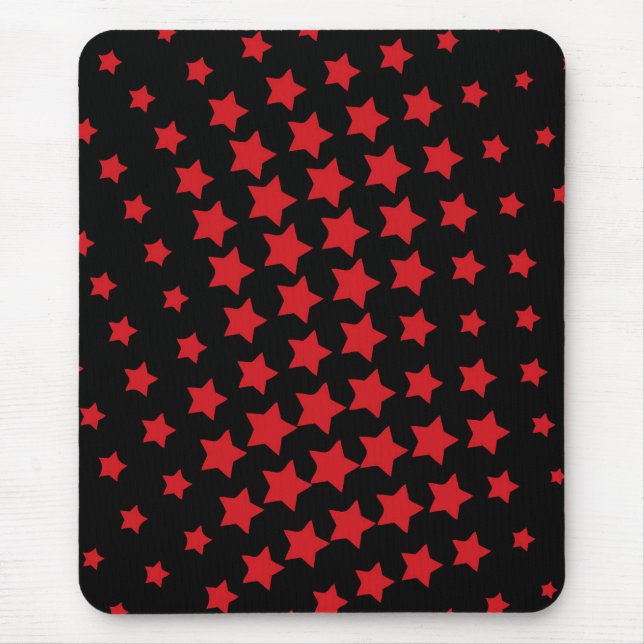 Modern mousepad, black, red, abstract, stars mouse pad (Front)