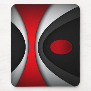 Modern mousepad, black, red, grey, white, abstract mouse pad