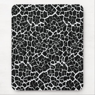 Modern mousepad, black, white, abstract, cracle mouse pad