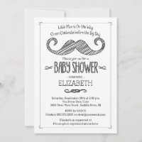 Modern Moustache Baby Shower Invitatation