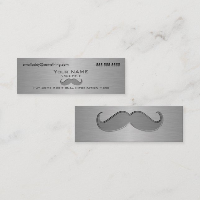 Modern Moustache Metallic print Mini Business Card (Front/Back)