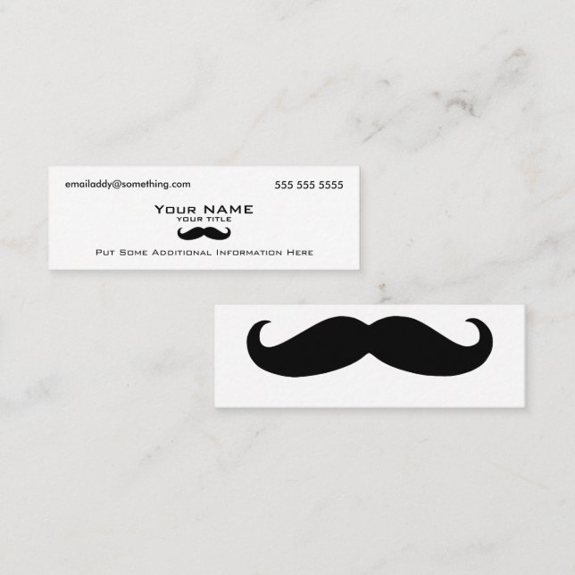 Modern Moustache Mini Business Card (Front/Back)